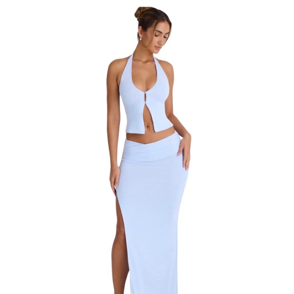 Oh Polly - Cedara Ruched Maxi Skirt & Covia Open-Front Halter - Picture 1 of 3